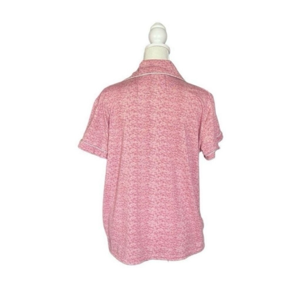 Nine West Sleepwear Pink & White Trim Button Down Short Sleeve Top Sz Large - Picture 4 of 10